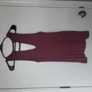 AMERICAN EAGLE | Ribbed Pink Tank w Key Hole Cutout